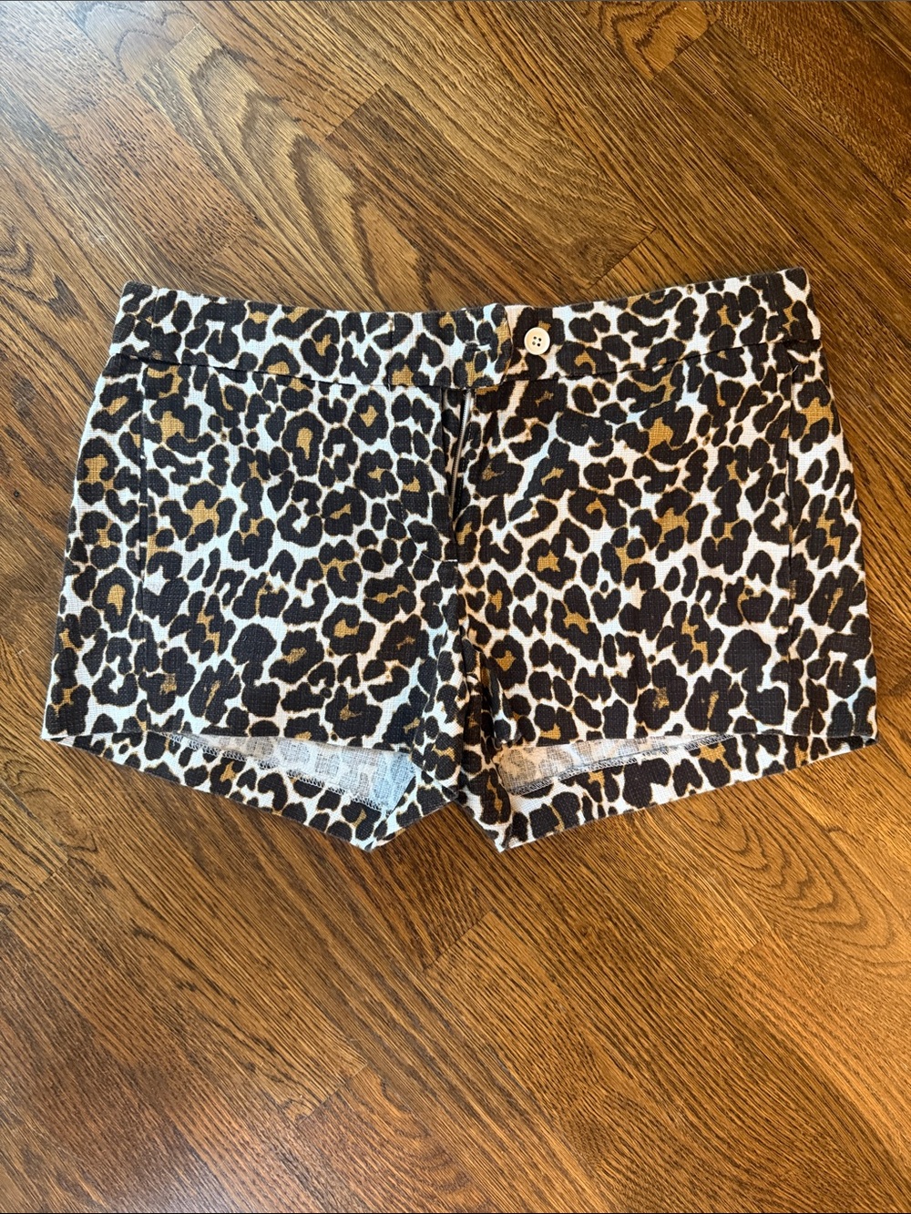 J.Crew Factory Leopard Print Shorts - Cream, Brown & Black